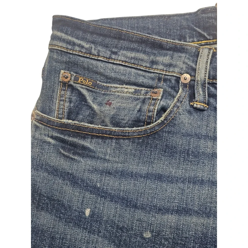 NWT Polo Ralph Lauren Varick Slim Straight Paint Splatter Jeans 50x30 XL